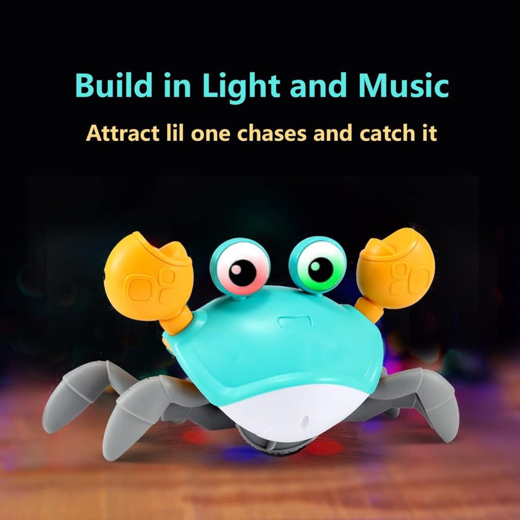 Baby Toys Infant Crawling Crab: Tummy Time Toy Gifts 3 4 5 6 7 8 9 10 11 12 Babies Boy Girl 3-6 6-12 Learning Crawl 9-12 12-18 Walking Toddler 36 Months Old Music Development Interactive Birthday Gift : Toys  Games