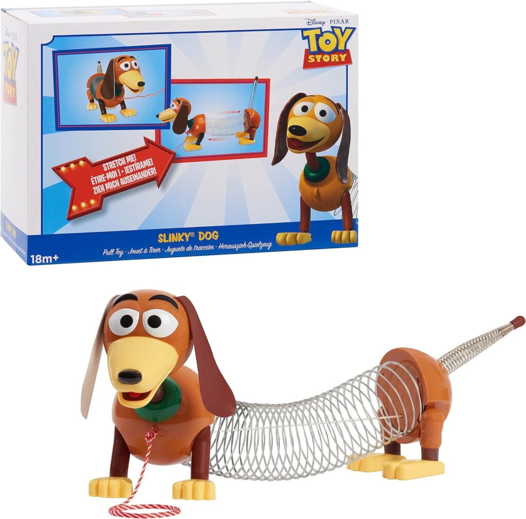 Disney•Pixars Toy Story Slinky Dog Pull Toy, Walking Spring Toy for Boys and Girls, Officially Licensed Kids Toys for Ages 18 Month by Just Play