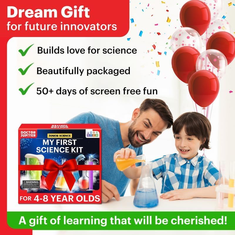 Doctor Jupiter My First Science Experiment Kit for Boys and Girls Ages 4-5-6-7-8| Gift Ideas for Birthday, Christmas for 4-8 Year Old Kids| STEM Learning  Educational Toys