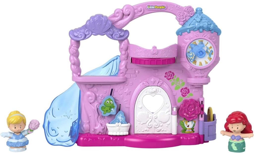 Fisher-Price Disney Princess Toddler Toy Little People Play  Go Castle Portable Playset with Ariel  Cinderella Figures for Ages 18+ Months