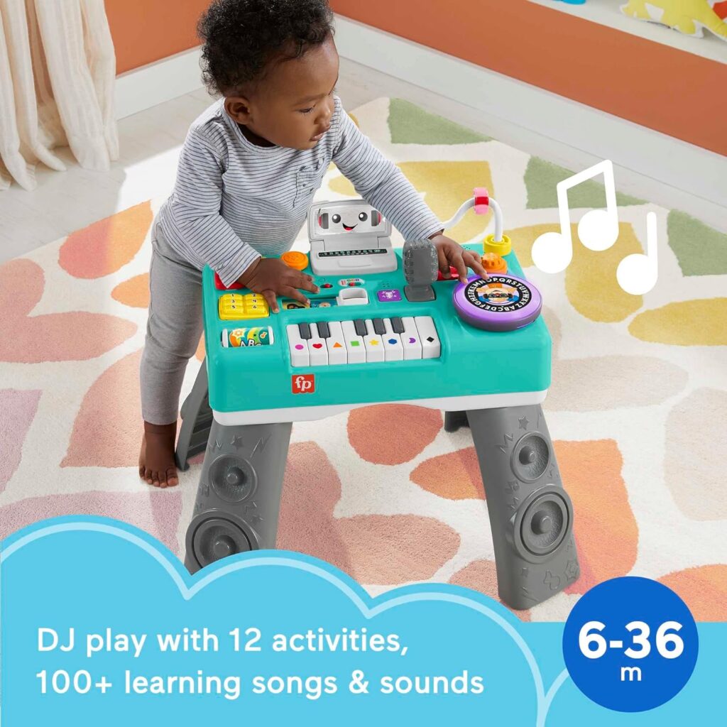 Fisher-Price Laugh  Learn Baby  Toddler Toy Mix  Learn Dj Table Musical Activity Center With Lights  Sounds For Ages 6+ Months