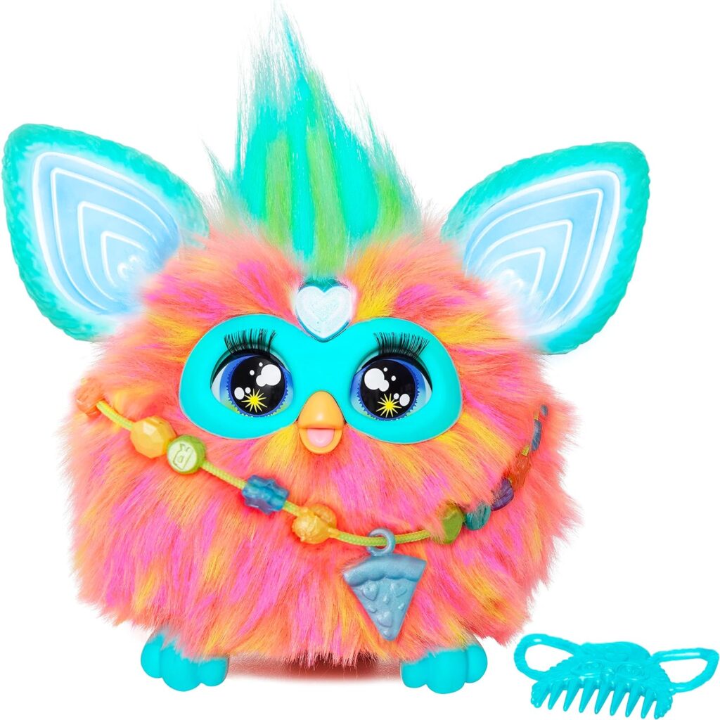 Furby Coral, 15 Fashion Accessories, Interactive Plush Toys for 6 Year Old Girls  Boys  Up, Voice Activated Animatronic