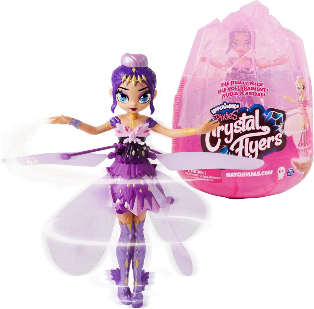 Hatchimals Pixies, Crystal Flyers Starlight Idol Magical Flying Pixie Toy Doll with Lights, Girls Gifts, for Kids