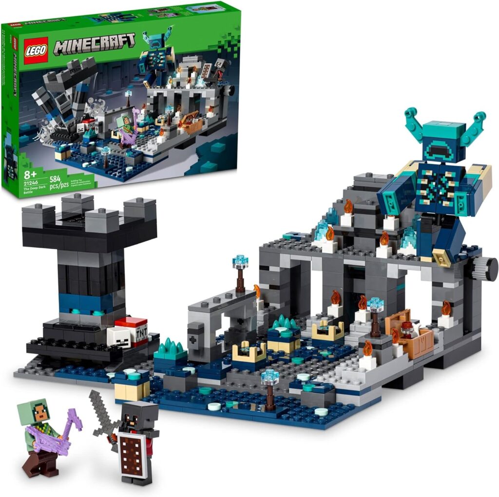 LEGO Minecraft The Deep Dark Battle Set, 21246 Biome Adventure Toy, Ancient City with Warden Figure, Exploding Tower  Treasure Chest, for Kids Ages 8 Plus