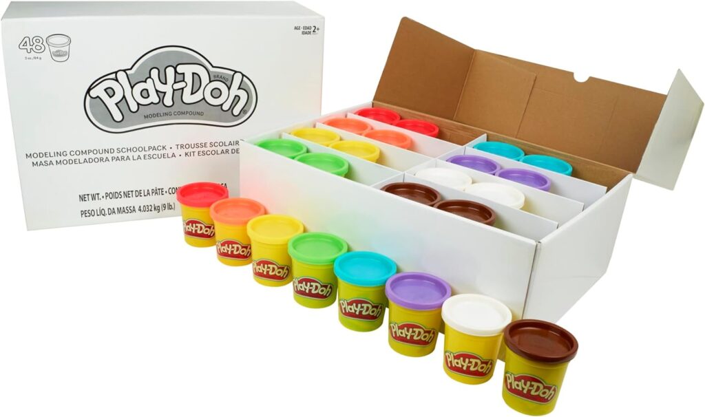 Play-Doh Bulk Pack of 48 Cans, 6 Sets of 8 Modeling Compound Colors, Perfect for Halloween Treat Bags, Party Favors, Arts  Crafts, 3oz, Preschool Toys 2+ (Amazon Exclusive)