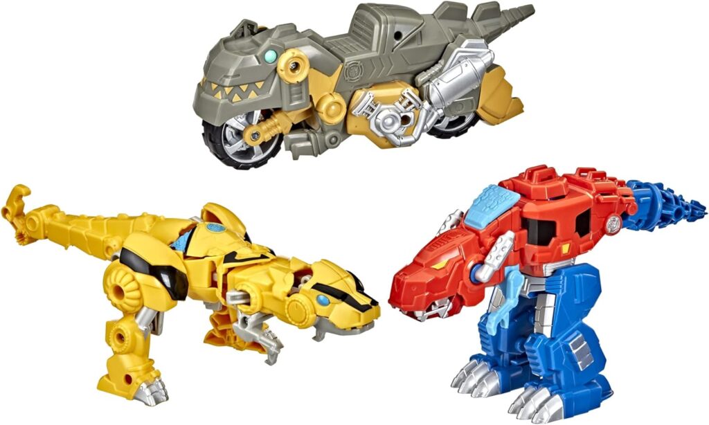 Transformers Playskool Primal Team-Up 3-Pack with Optimus Prime,Bumblebee, and Grimlock Converting Dinosaur Figures, 4.5-Inch Toys, Ages 3 and Up (Amazon Exclusive)